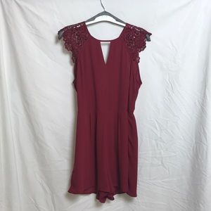 Red Romper with Open Back